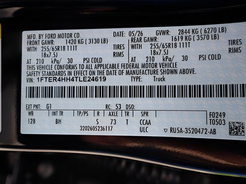 New 2026 Ford Ranger XLT w/ Equipment Group 301A High AWD/4WD image 22