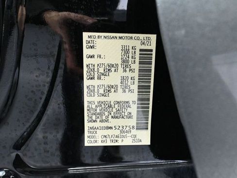 Used 2021 Nissan Titan Platinum Reserve w/ Moonroof Package image 55