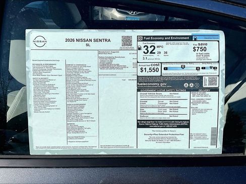 New 2026 Nissan Sentra SL w/ Floor Mat Package image 14