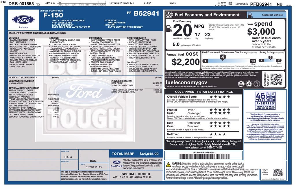 Certified 2023 Ford F150 Lariat AWD/4WD image 3