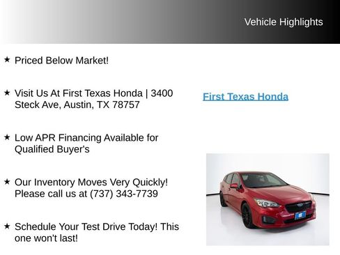 Used 2019 Subaru Impreza 2.0i Sport AWD/4WD image 9