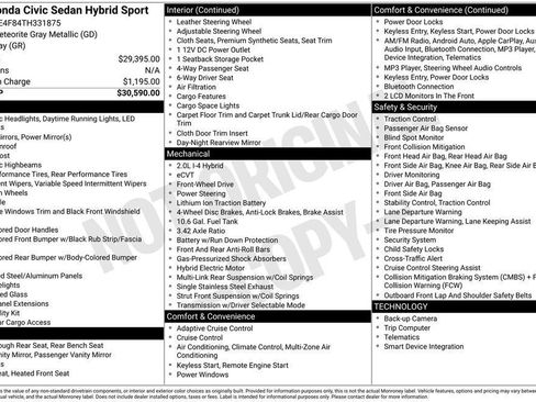 New 2026 Honda Civic Sport image 4