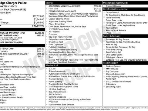 Used 2020 Dodge Charger Police w/ Patrol Package Base Prep image 6