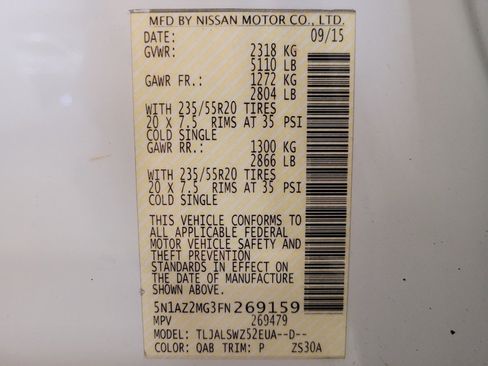 Used 2015 Nissan Murano Platinum w/ Platinum Technology Package image 33