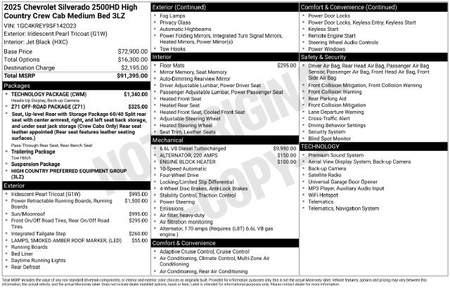 Used 2025 Chevrolet Silverado 2500 High Country w/ Technology Package AWD/4WD image 30