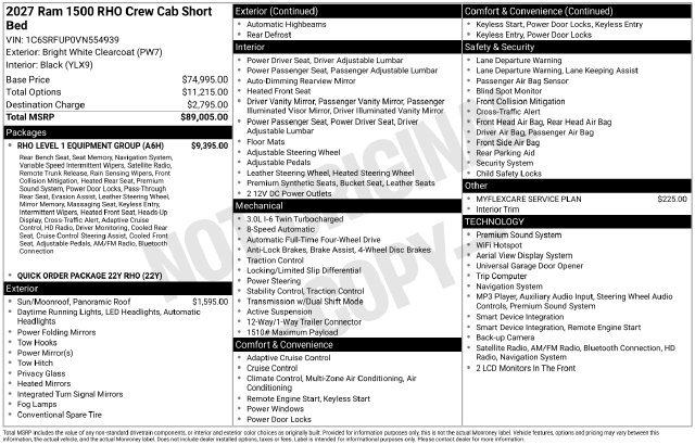 New 2027 RAM 1500 RHO w/ RHO Level 1 Equipment Group AWD/4WD image 3