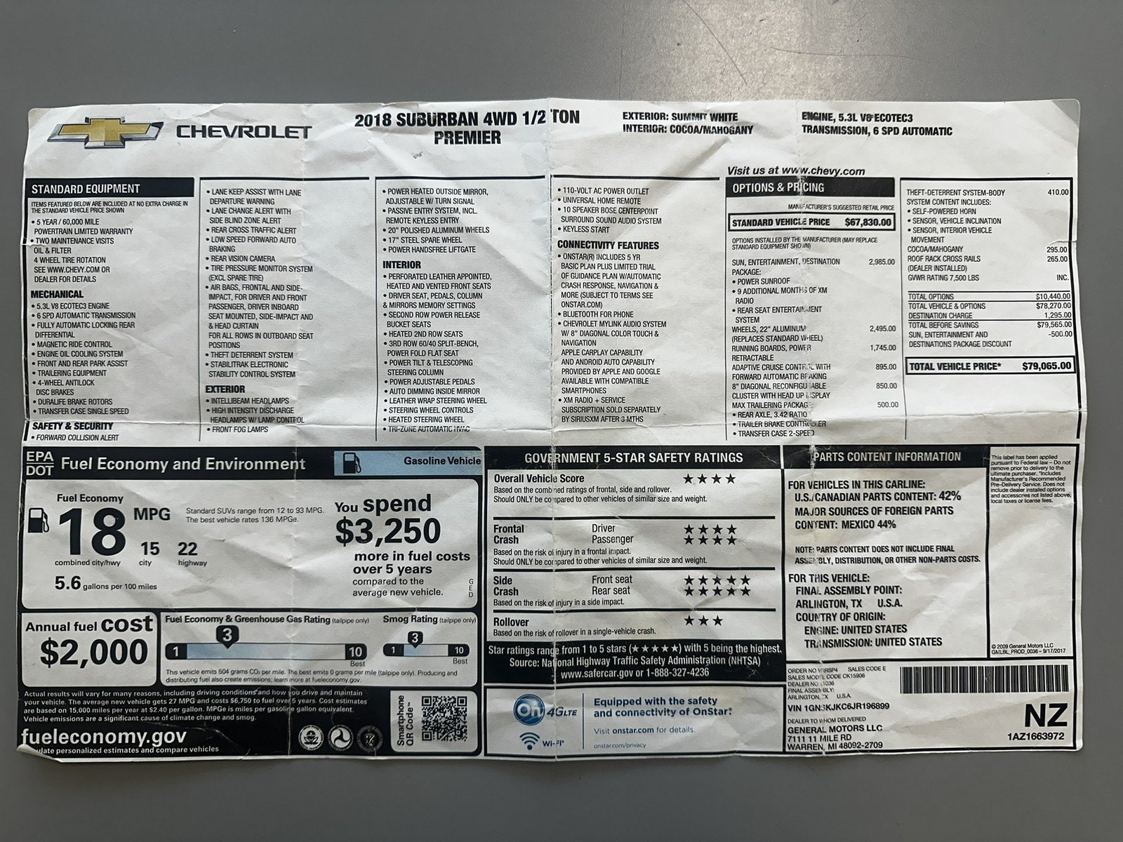 Used 2018 Chevrolet Suburban Premier AWD/4WD image 92