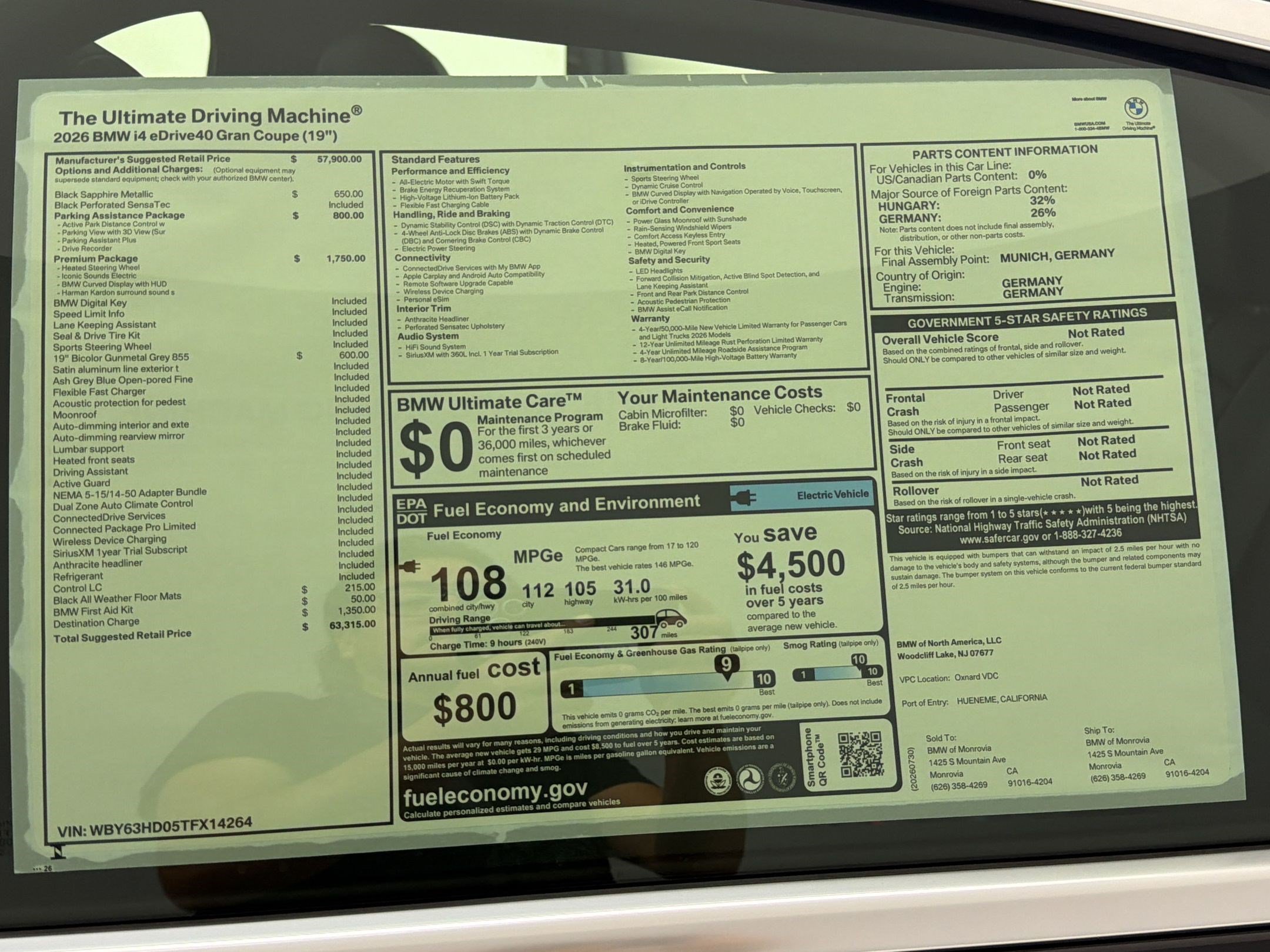 New 2026 BMW i4 eDrive40 w/ Premium Package RWD image 32