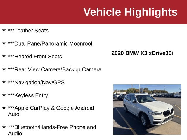 Used 2020 BMW X3 xDrive30i AWD/4WD image 10