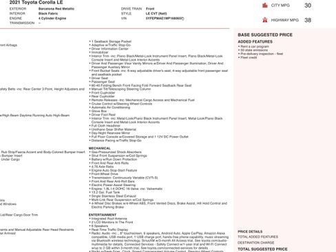 Used 2021 Toyota Corolla LE FWD image 3