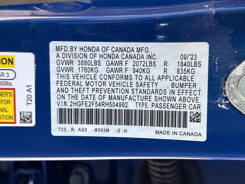 Certified 2024 Honda Civic Sport image 29