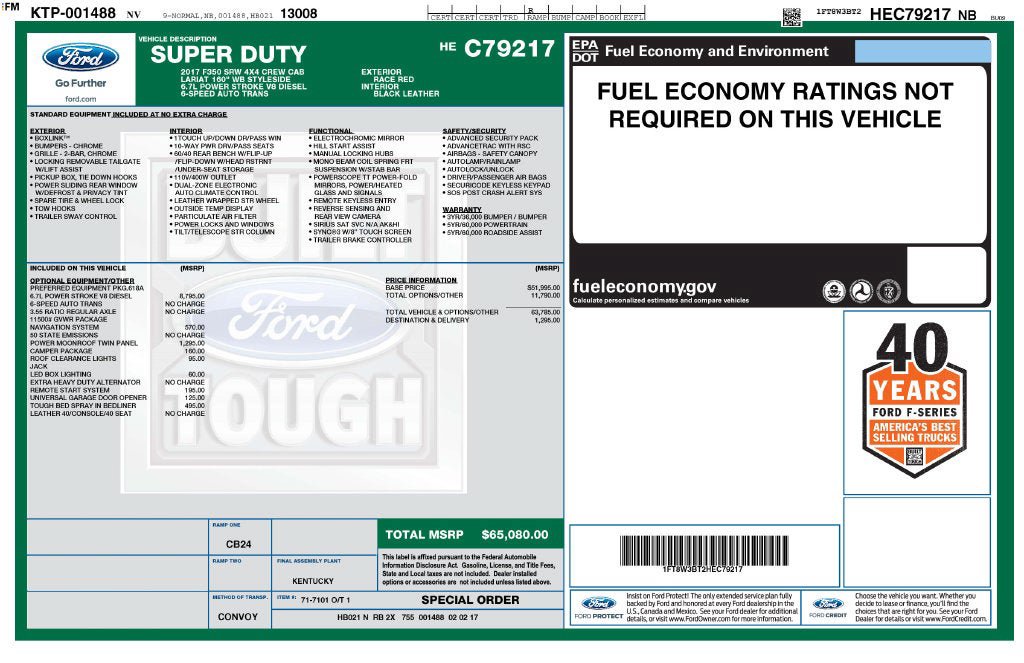 Used 2017 Ford F350 Lariat w/ Camper Package AWD/4WD image 9