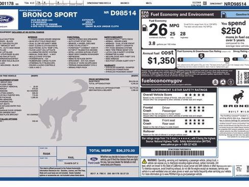 Used 2022 Ford Bronco Sport Big Bend w/ Convenience Package AWD/4WD image 40
