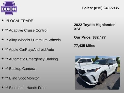 Used 2022 Toyota Highlander XSE AWD/4WD image 4