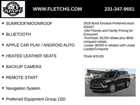 New 2026 Buick Enclave Preferred w/ Power Package AWD/4WD image 2