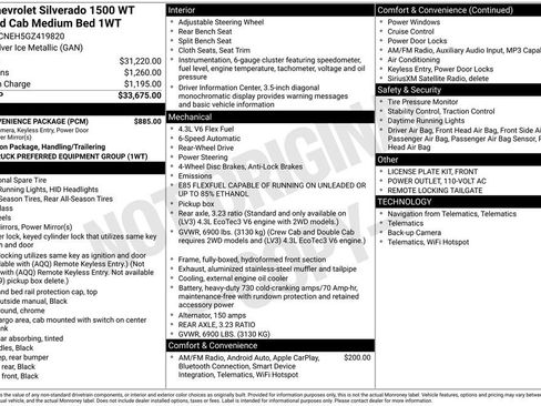Used 2016 Chevrolet Silverado 1500 W/T w/ WT Convenience Package RWD image 9
