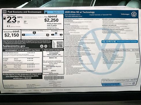 New 2026 Volkswagen Atlas SE image 19