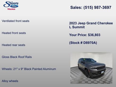 Used 2023 Jeep Grand Cherokee L Summit w/ Advanced Protech Group IV AWD/4WD image 34