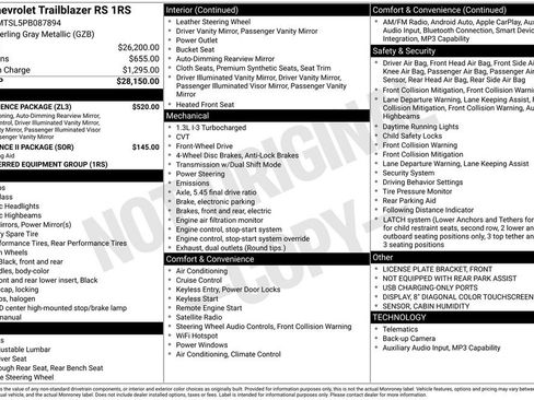 Used 2023 Chevrolet TrailBlazer RS w/ Convenience Package FWD image 25