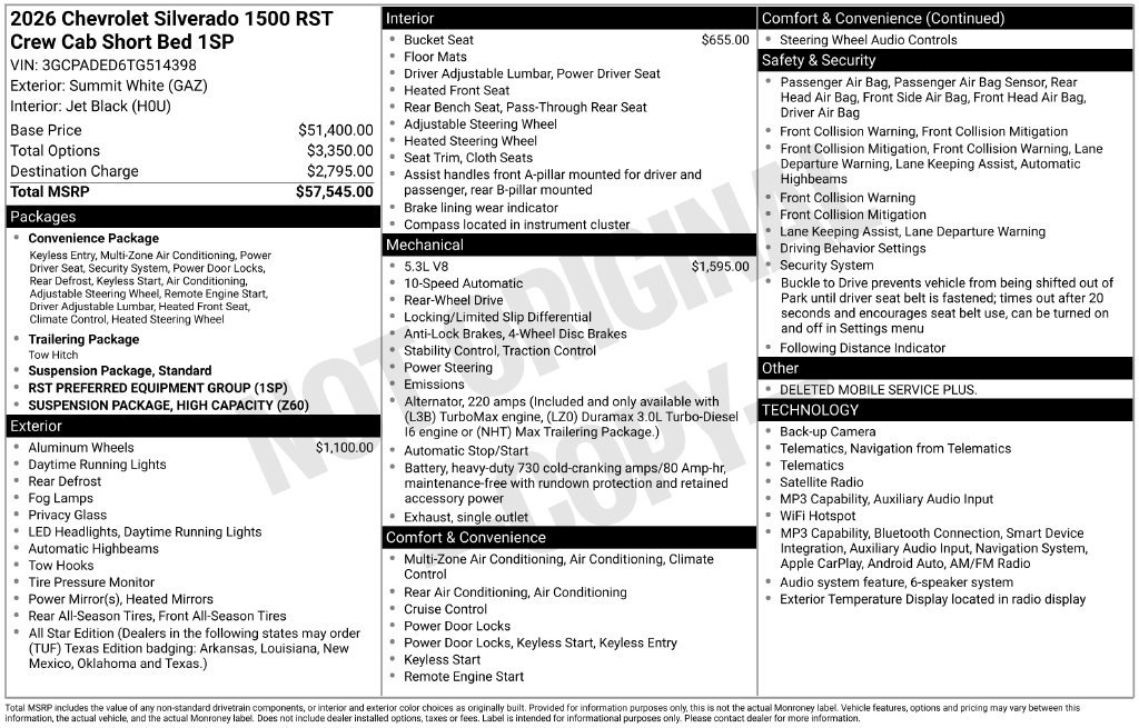 New 2026 Chevrolet Silverado 1500 RST RWD image 6