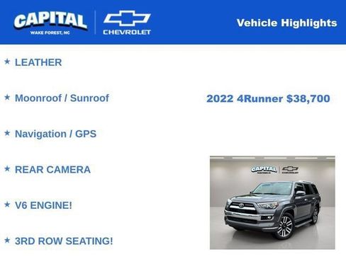Used 2022 Toyota 4Runner Limited RWD image 4