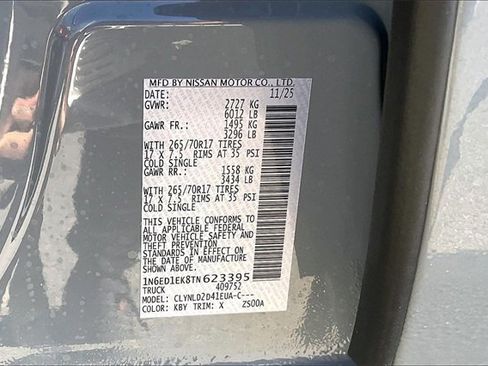 New 2026 Nissan Frontier PRO-4X w/ Pro-4x Convenience Package image 8