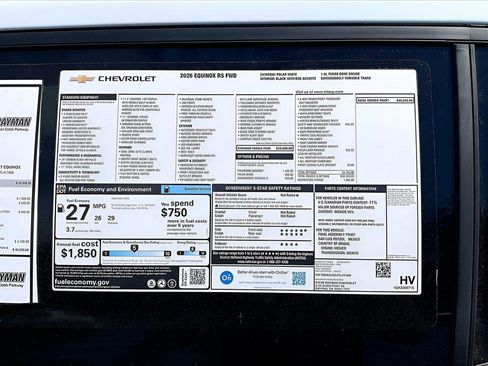 New 2026 Chevrolet Equinox RS w/ Convenience Package III FWD image 11
