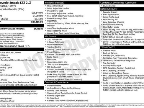 Used 2016 Chevrolet Impala LTZ w/ Enhanced Convenience Package FWD image 1