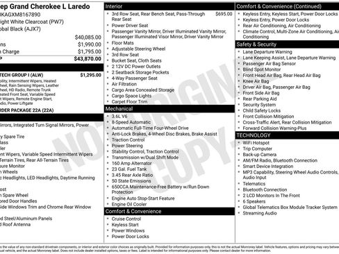 Certified 2021 Jeep Grand Cherokee L Laredo w/ Luxury Tech Group I AWD/4WD image 33