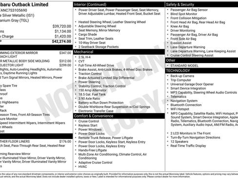 Certified 2025 Subaru Outback Limited AWD/4WD image 33