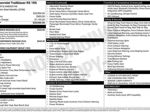 Used 2022 Chevrolet TrailBlazer RS w/ Convenience Package FWD image 1