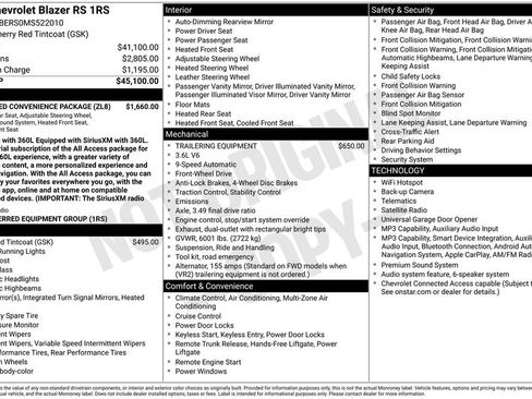 Used 2021 Chevrolet Blazer RS w/ Enhanced Convenience Package FWD image 36