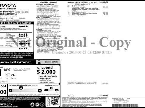 Used 2019 Toyota Tacoma TRD Sport w/ Technology Package image 49