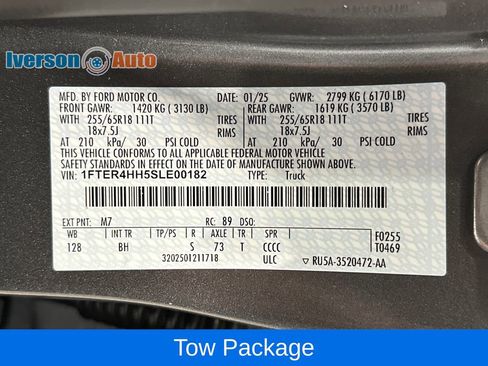 Used 2025 Ford Ranger XLT w/ Equipment Group 301A High AWD/4WD image 13