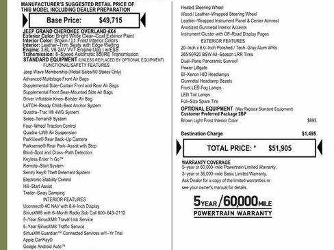 Used 2021 Jeep Grand Cherokee Overland AWD/4WD image 4