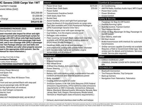 New 2026 GMC Savana 2500 w/ Driver Convenience Package RWD image 21