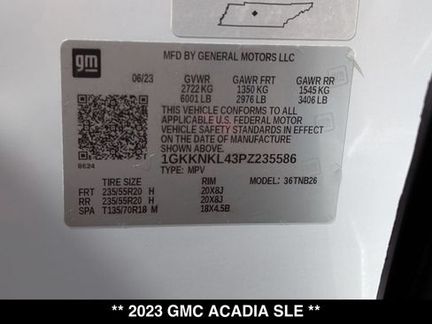 Used 2023 GMC Acadia SLE w/ Driver Convenience Package FWD image 28