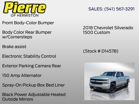 Used 2018 Chevrolet Silverado 1500 Custom w/ Rally 1 Edition RWD image 36