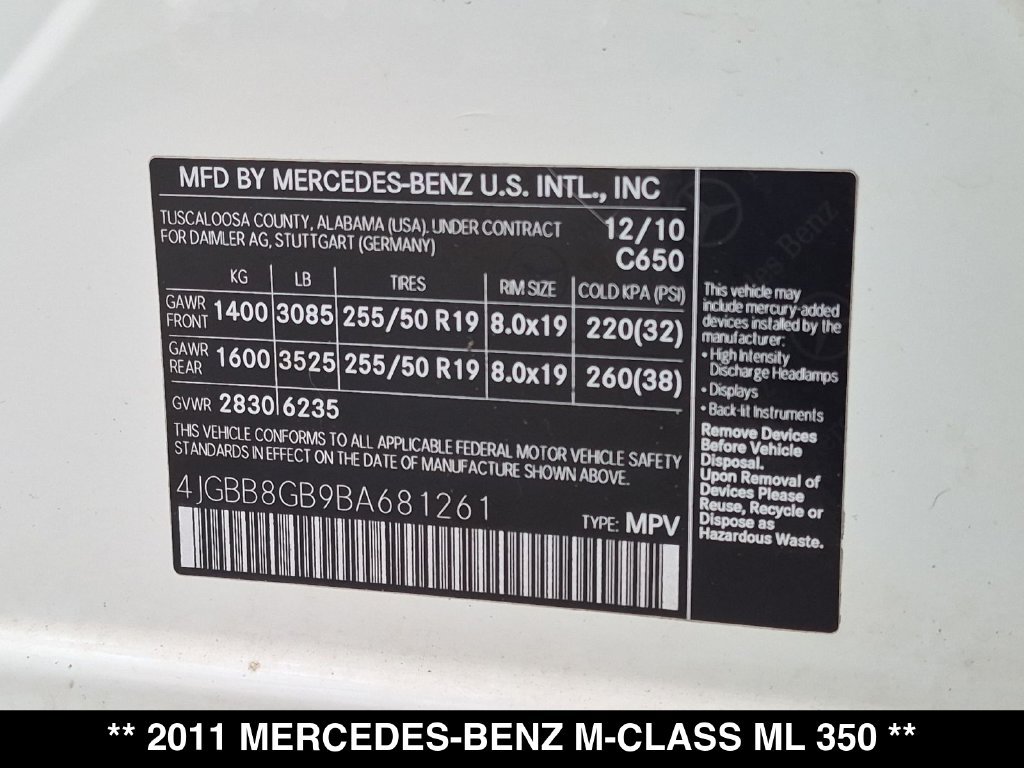 Used 2011 Mercedes-Benz ML 350 4MATIC image 35