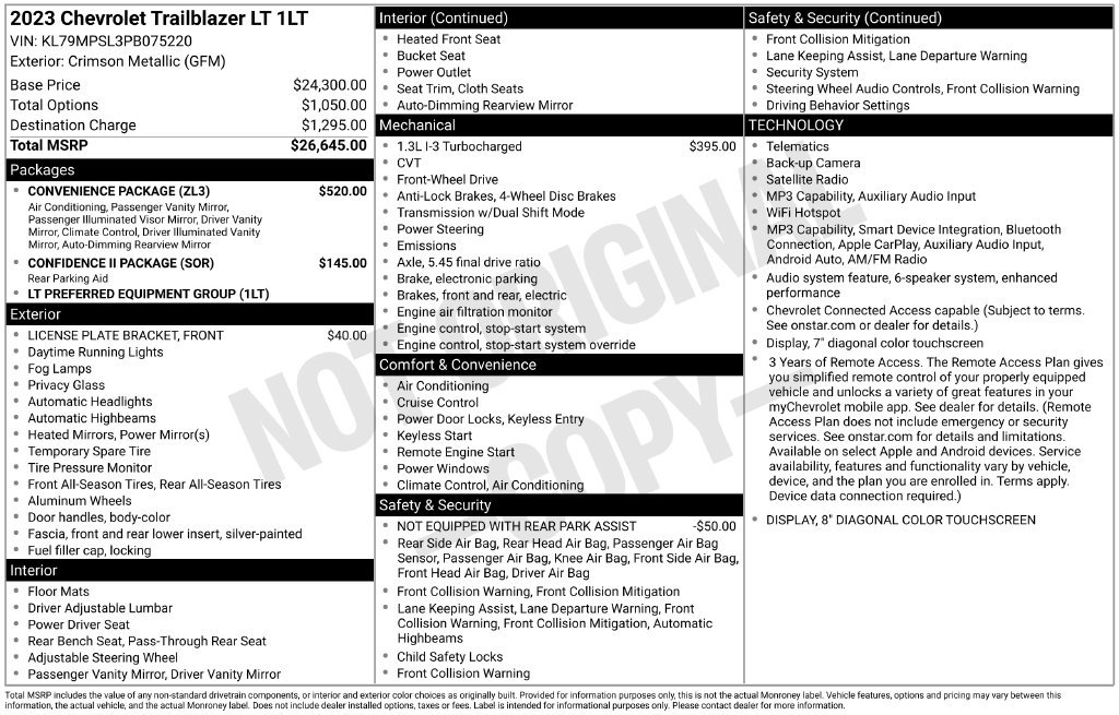 Certified 2023 Chevrolet TrailBlazer LT w/ Convenience Package FWD image 11