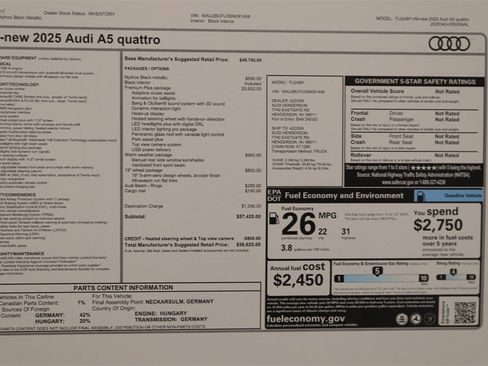 New 2025 Audi A5 2.0T Premium Plus image 31
