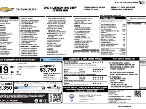 Certified 2023 Chevrolet Silverado 1500 Custom AWD/4WD image 3