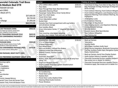 Used 2024 Chevrolet Colorado Trail Boss w/ Technology Package AWD/4WD image 10