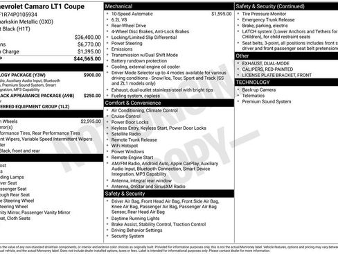 Used 2023 Chevrolet Camaro LT w/ Technology Package RWD image 5
