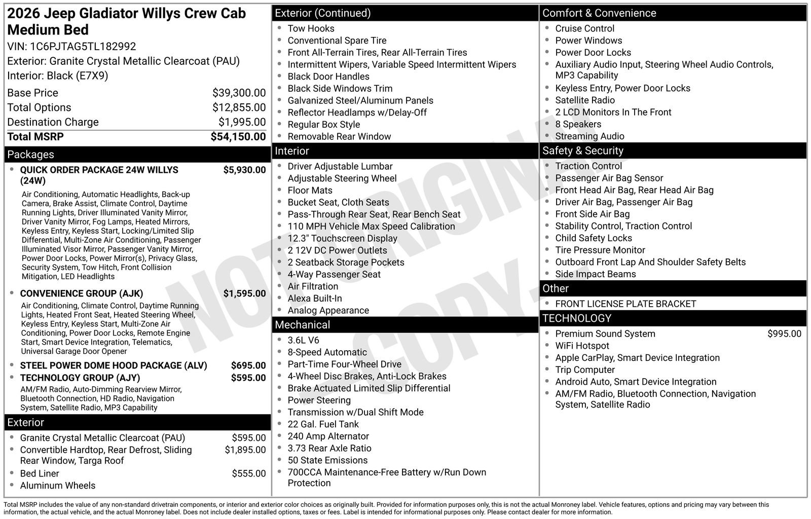 New 2026 Jeep Gladiator Sport AWD/4WD image 28