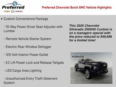 Certified 2025 Chevrolet Silverado 2500 Custom w/ Custom Value Package image 2