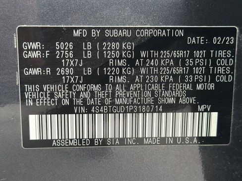 Certified 2023 Subaru Outback Wilderness AWD/4WD image 48