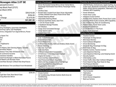 Certified 2026 Volkswagen Atlas SE FWD image 40