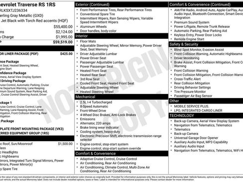 New 2026 Chevrolet Traverse RS w/ LPO, Floor Liner Package image 25