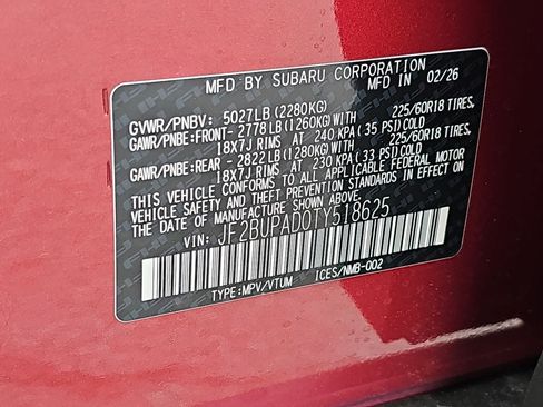 New 2026 Subaru Outback Premium AWD/4WD image 36